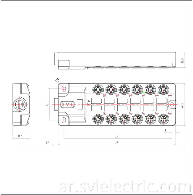 M8 12 Way Distribution Box Size